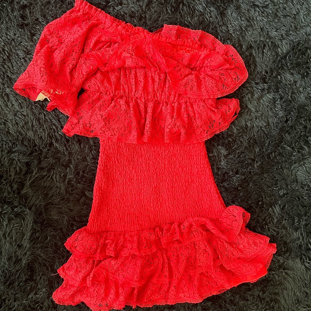 Red Ruffle Dress in XS - Picture 3 of 6